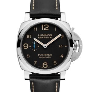 PAM1359 Luminor Marina 44mm TTF 1:1 Best Edition Black Dial on Black Leather Strap P9010