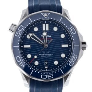 Seamaster Diver 300M ZF 1:1 Best Edition Blue Ceramic Blue Dial on Blue Rubber Strap A8800