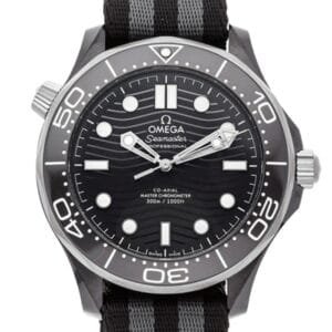 Seamaster Diver 300M VSF Best Edition Black Ceramic Black Dial on Nylon Strap A8800 (Black Balance Wheel)