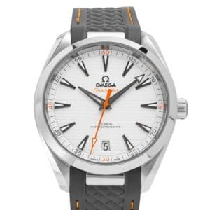Aqua Terra 150M Master Chronometers VSF 1:1 Best Edition White Dial Orange Hand on Grey Rubber Strap A8900 Super Clone