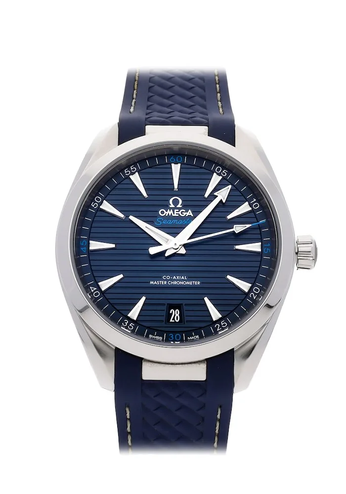 Aqua Terra 150M Master Chronometers VSF 1:1 Best Edition Blue Dial on Blue Rubber Strap A8900 - Image 2