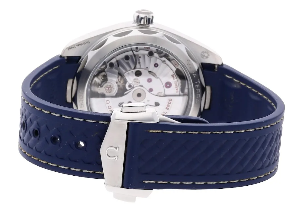 Aqua Terra 150M Master Chronometers VSF 1:1 Best Edition Blue Dial on Blue Rubber Strap A8900 - Image 4