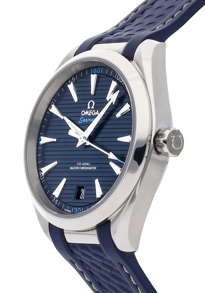 Aqua Terra 150M Master Chronometers VSF 1:1 Best Edition Blue Dial on Blue Rubber Strap A8900 - Image 3