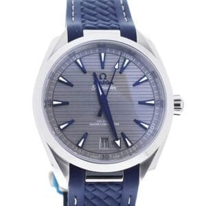 Aqua Terra 150M Master Chronometers VSF 1:1 Best Edition Gray Dial Blue Hand on Blue Rubber Strap A8900 Super Clone
