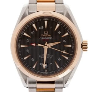 Aqua Terra 150M GMT SS/RG VSF 1:1 Best Edition Brown Textured Dial on SS/RG Bracelet A8605 Super Clone