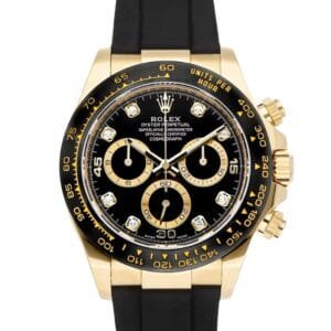 Daytona 116518 YG Clean Factory 1:1 Best Edition Black Ceramic Bezel Black Diamonds Dial on Oysterflex Rubber Strap A4130