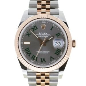 DateJust 41 YG Fluted Bezel KING 1:1 Best Edition 904L Steel Gray Dial Green Roman on SS/YG Jubilee Bracelet VR3235