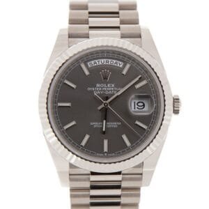DayDate 40mm GSF 1:1 Best Edition Gray Stick Dial Fluted Bezel on SS Bracelet A3255