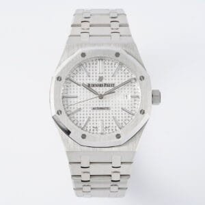 Royal Oak 41mm 15400 SS APSF 1:1 Best Edition White Textured Dial on SS Bracelet A3120 Super Clone