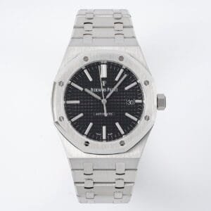 Royal Oak 41mm 15400 SS APSF 1:1 Best Edition Black Textured Dial on SS Bracelet A3120 Super Clone