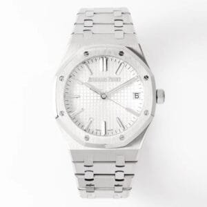 Royal Oak 41mm 15510 SS ZF 1:1 Best Edition White Textured Dial on SS Bracelet A4302