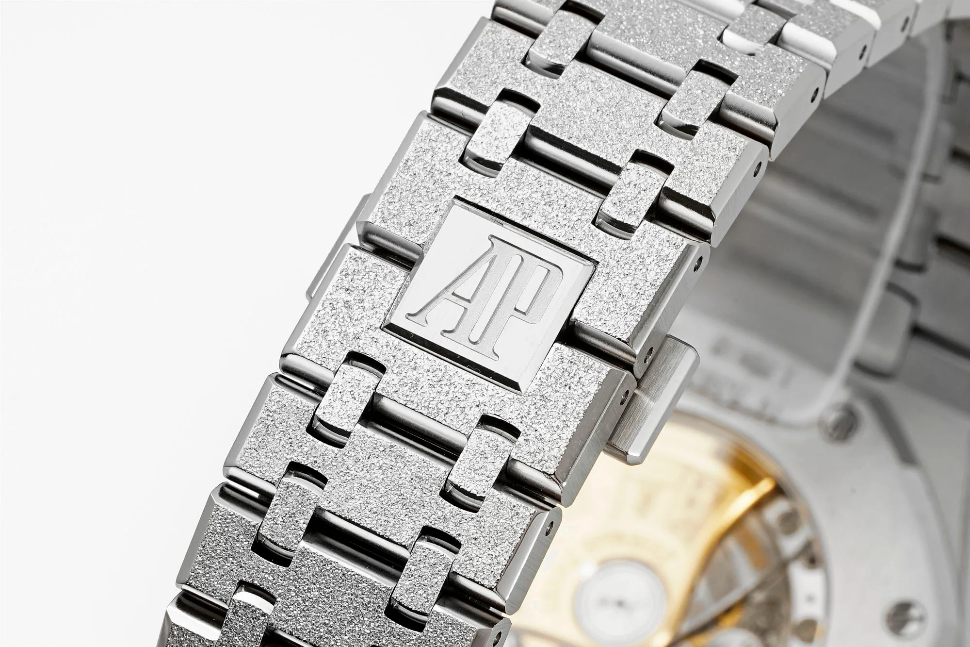 Royal Oak 41mm 15410 Frosted SS APSF 1:1 Best Edition Blue Textured Dial on SS Bracelet SA3120 Super Clone - Image 5