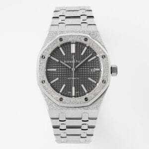 Royal Oak 41mm 15410 Frosted SS APSF 1:1 Best Edition Gray Textured Dial on SS Bracelet SA3120 Super Clone