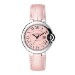 Ballon Bleu 33mm SS AF 1:1 Best Edition Pink Textured Dial on Pink Leather Strap