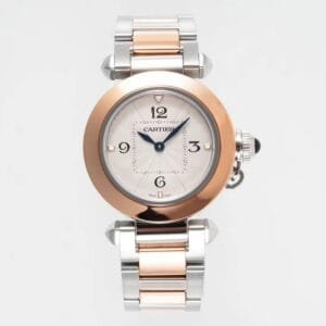 Pasha Ladies 30mm RG/SS AF 1:1 Best Edition White Dial on RG/SS Bracelet Jap Quartz