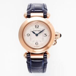 Pasha Ladies 30mm RG AF 1:1 Best Edition White Dial on Blue Leather Strap Jap Quartz