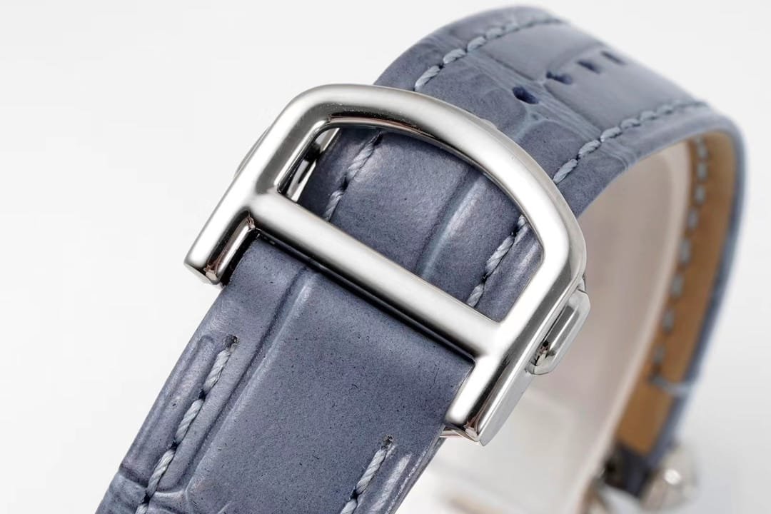 Pasha Ladies 30mm SS AF 1:1 Best Edition White Dial on Blue Leather Strap Jap Quartz - Image 6